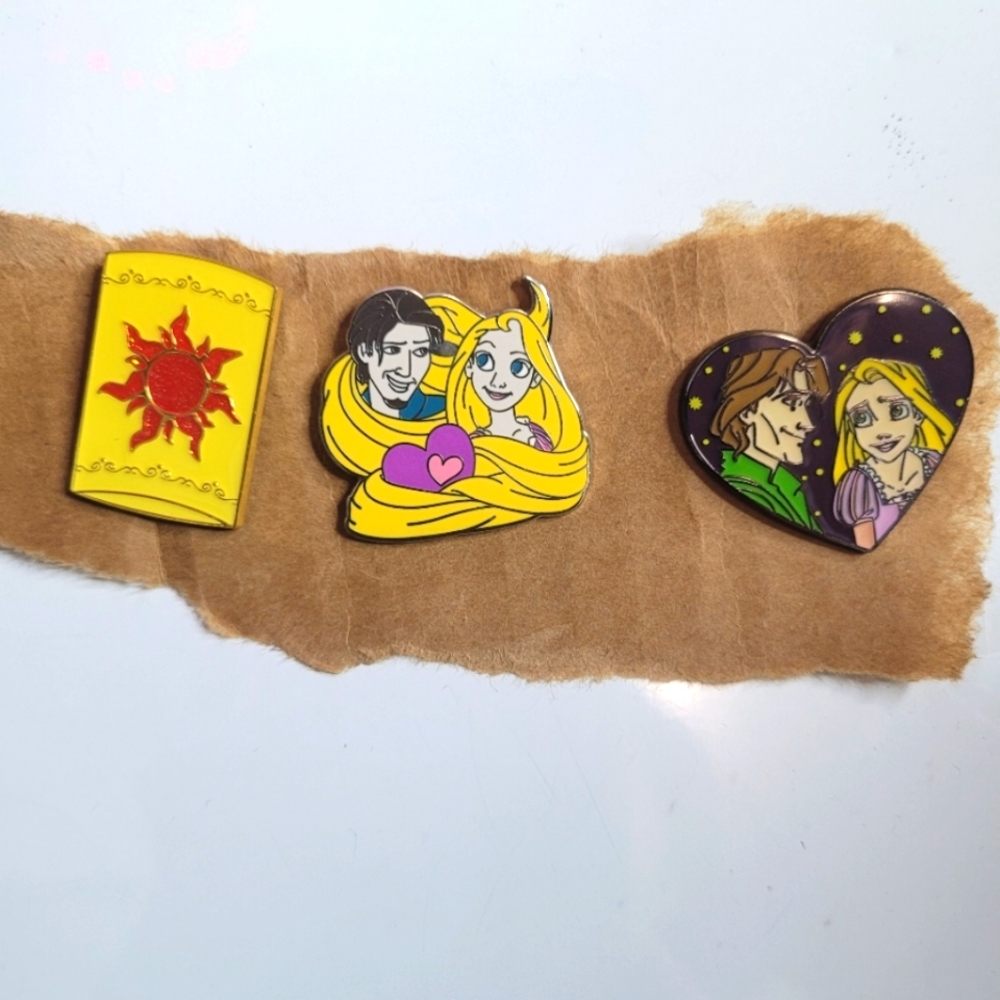 Disney Tangled Enamel Pins Rapunzel Lot Gem